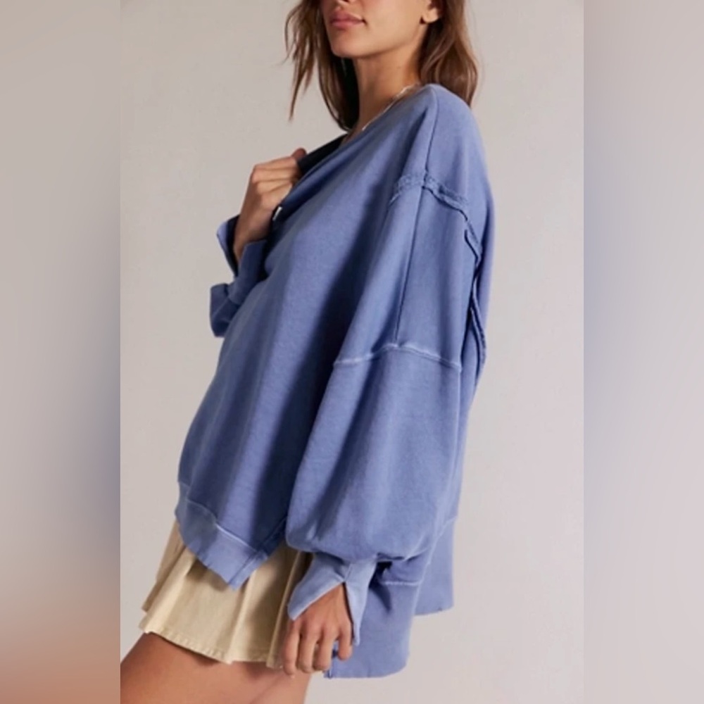 New Free People Camden Sweatshirt Mountain Spring Size S